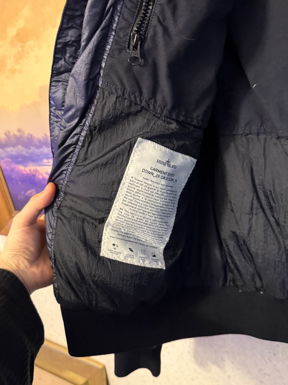 스톤아일랜드 가먼트다잉 숏 패딩 상품이미지6