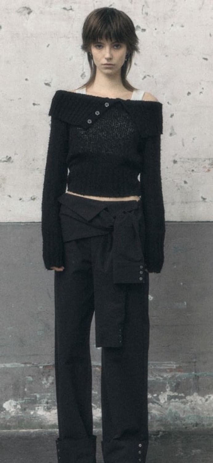 보헤미안서울 ribbed button off shoulder  상품이미지1