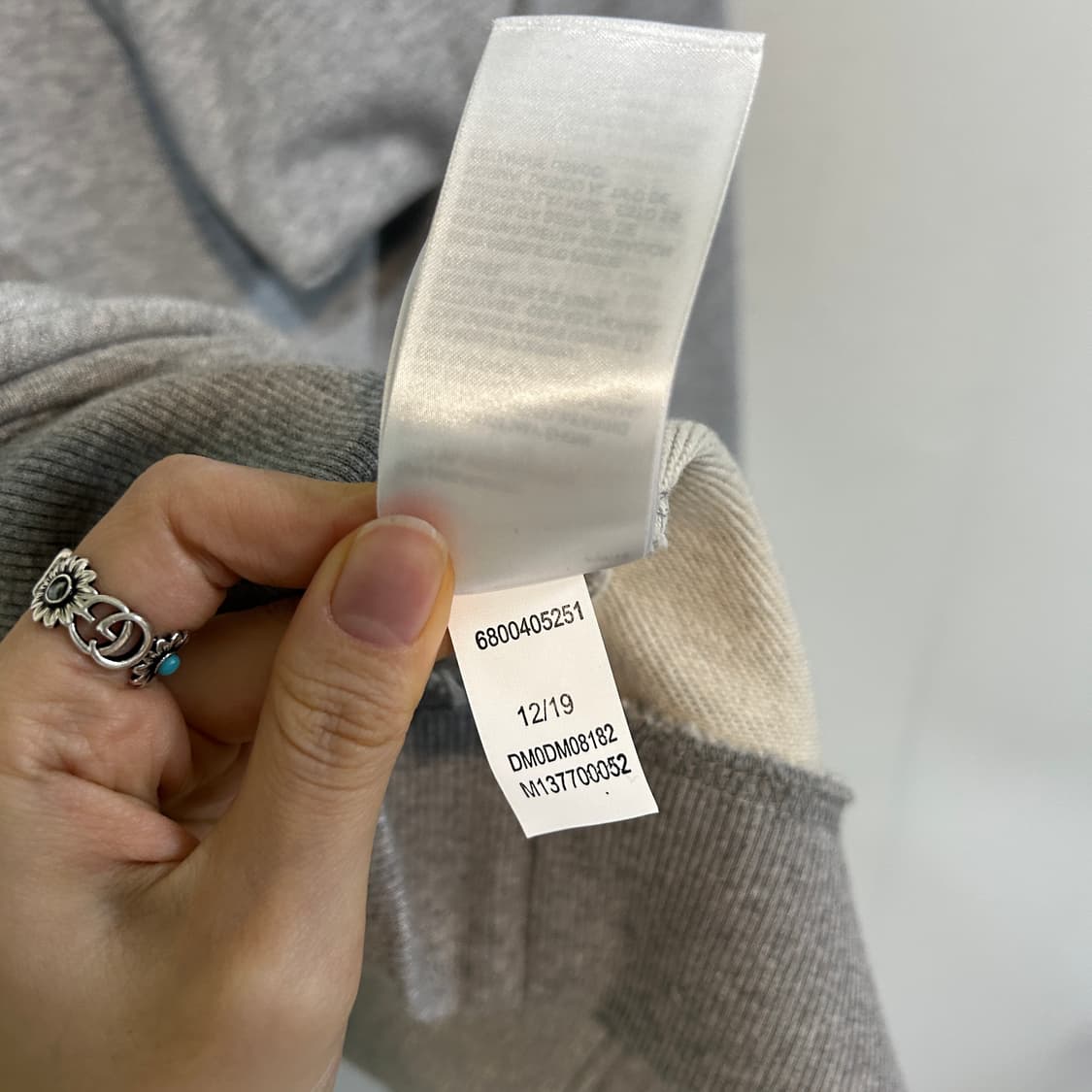 타미 진스 후드 티셔츠 M 상태최상 그레이 상품이미지4