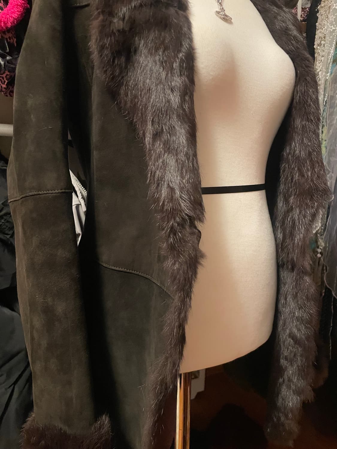 래빗퍼 스웨이드 무스탕 자켓 상품이미지6