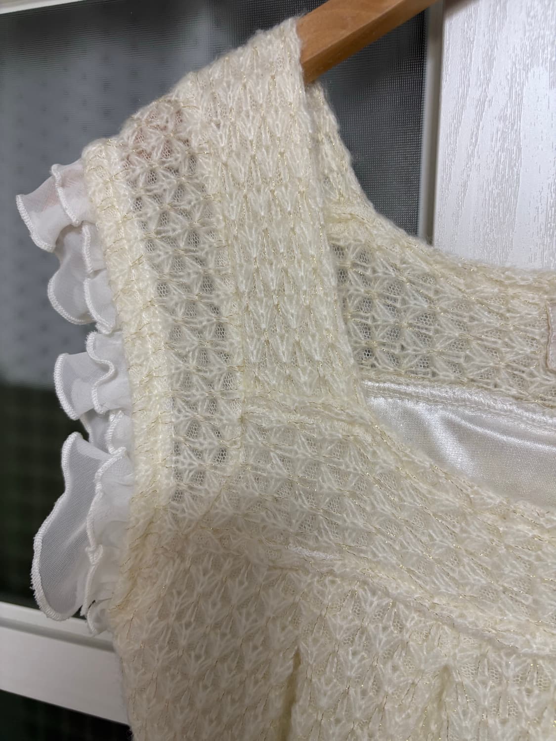 아이보리 프릴 니트 원피스  상품이미지7