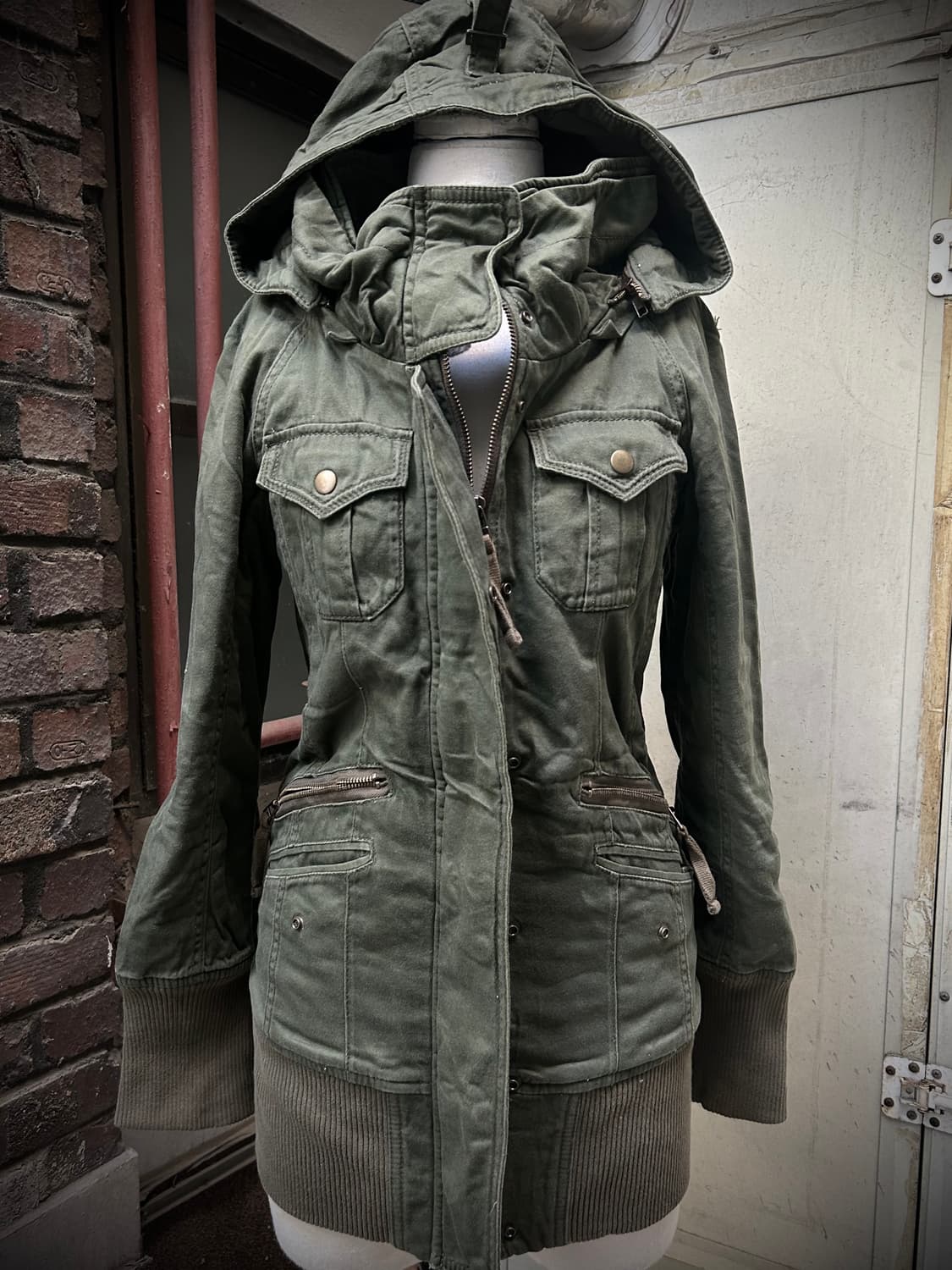 *rare design* 2000s jpn vtg 하이넥 카키 야상자켓 상품이미지2