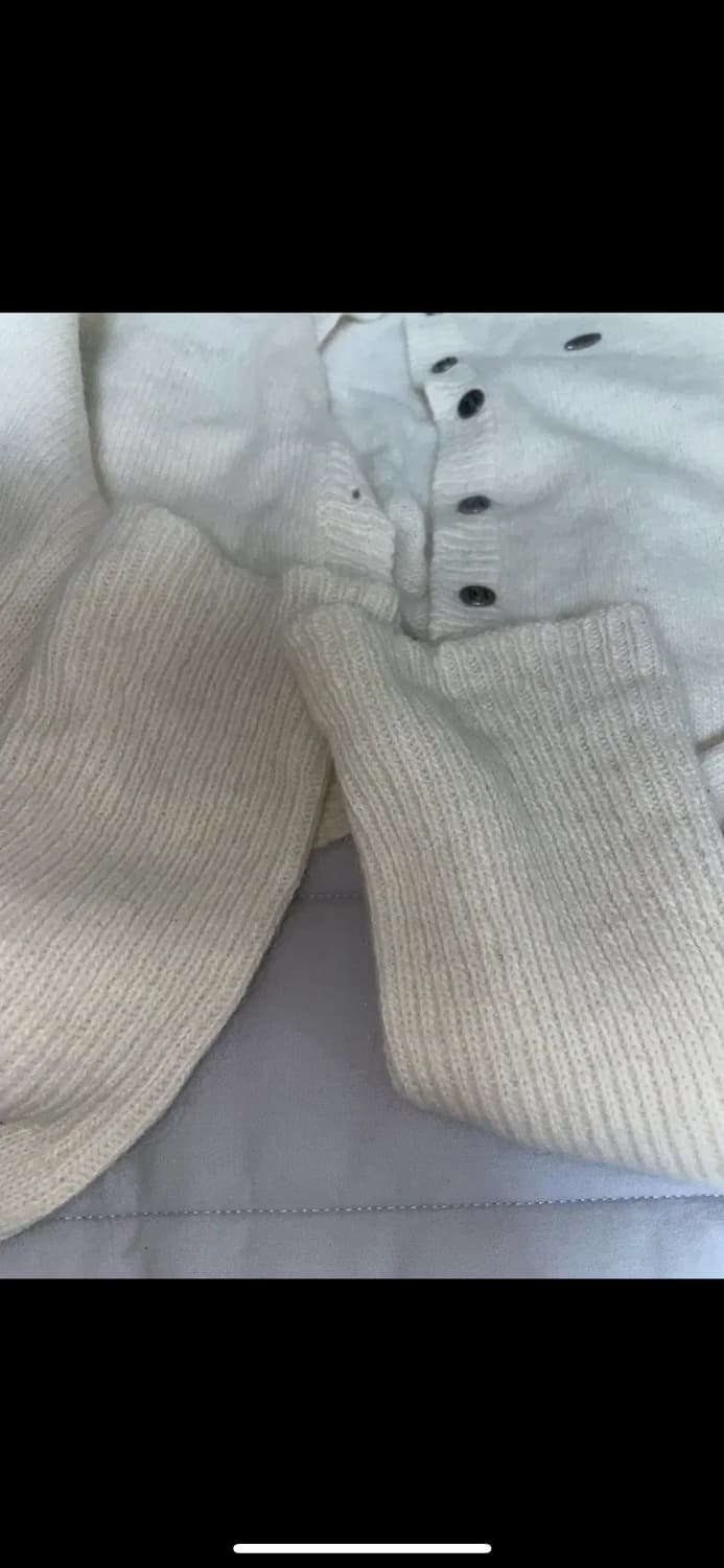 보헴서) 헤어리 라운드 넥 니트 가디건 (ivory) 상품이미지2