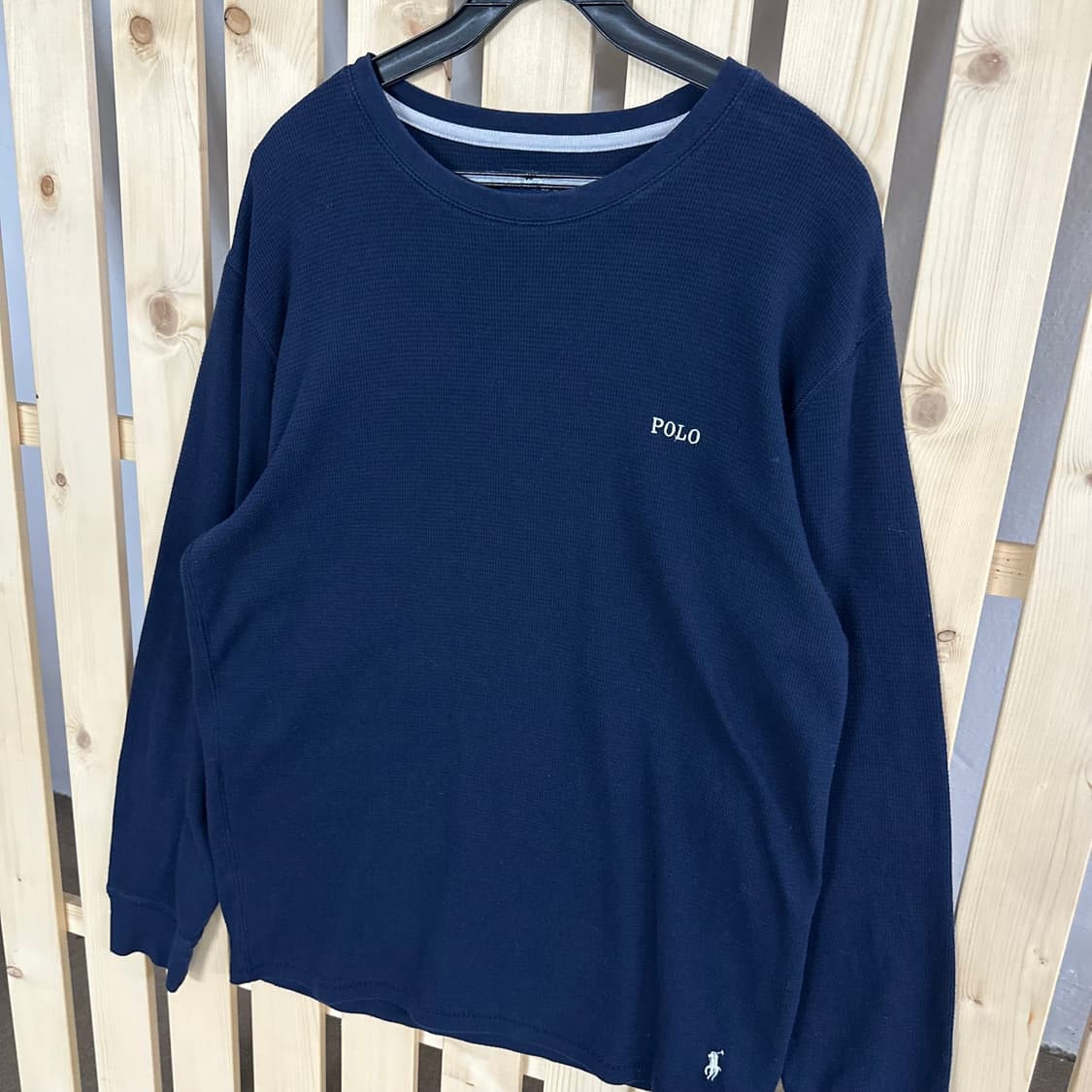 (L) 폴로 랄프로렌 네이비 와플 롱슬리브 티셔츠 상품이미지2