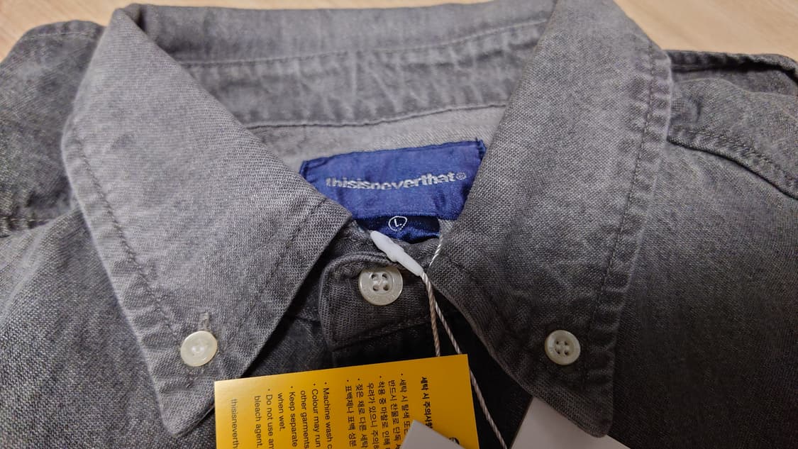 디스이즈네버댓 워시드 데님 셔츠 그레이 L 상품이미지3