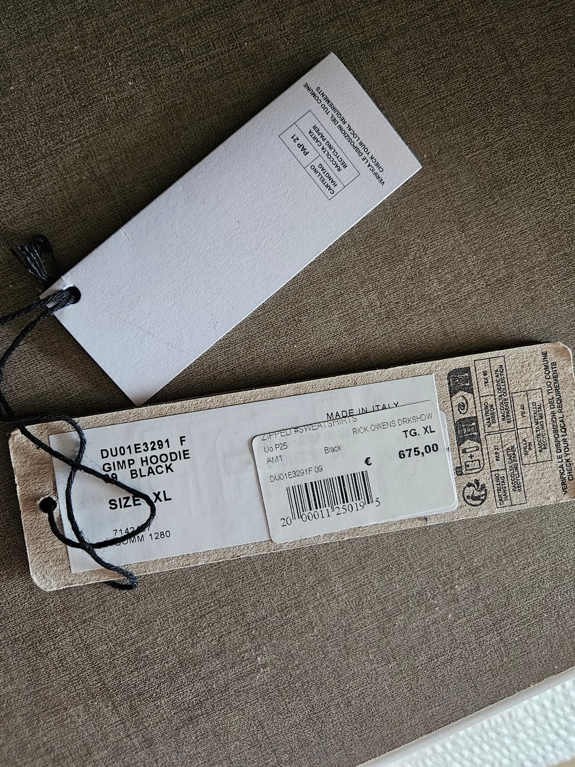 릭오웬스 김프 후드집업 XL 상품이미지4