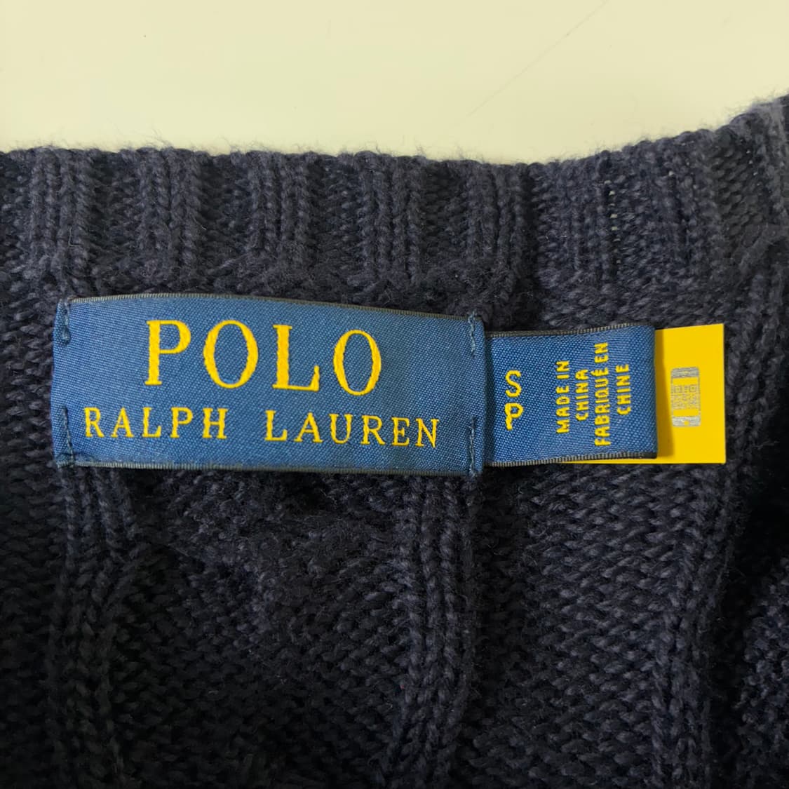 Polo  폴로 랄프로렌 자수 코튼 네이비 꽈배기 니트 상품이미지5