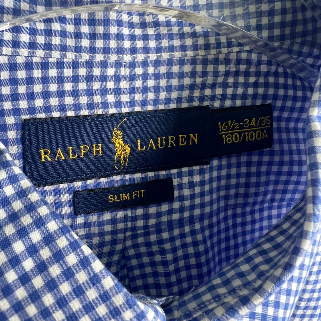폴로 랄프로렌 슬림핏 블루 체크 셔츠 105 상품이미지3