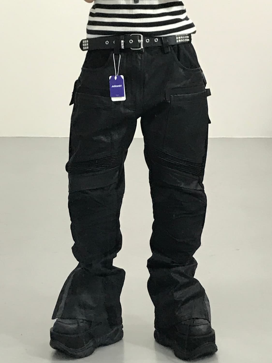 코듀라 레더 믹스 모토 팬츠 상품이미지1