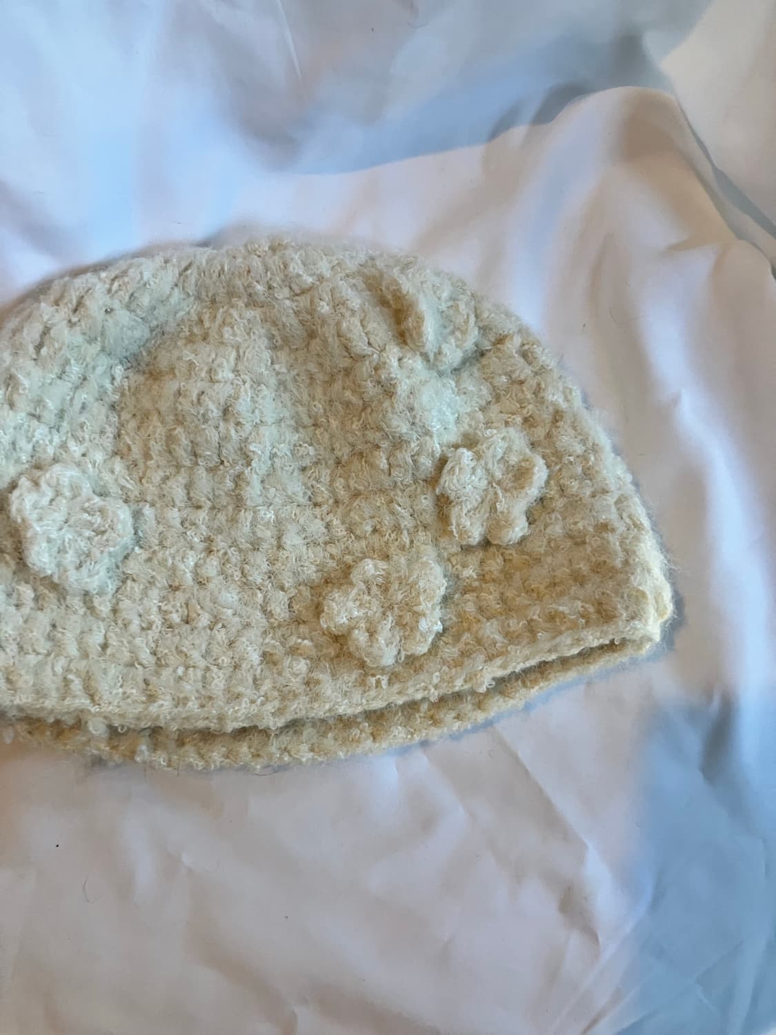 하구미모리걸 달천깔페어리 핸드메이드 코사지장미 베레모 아이보리 상품이미지2