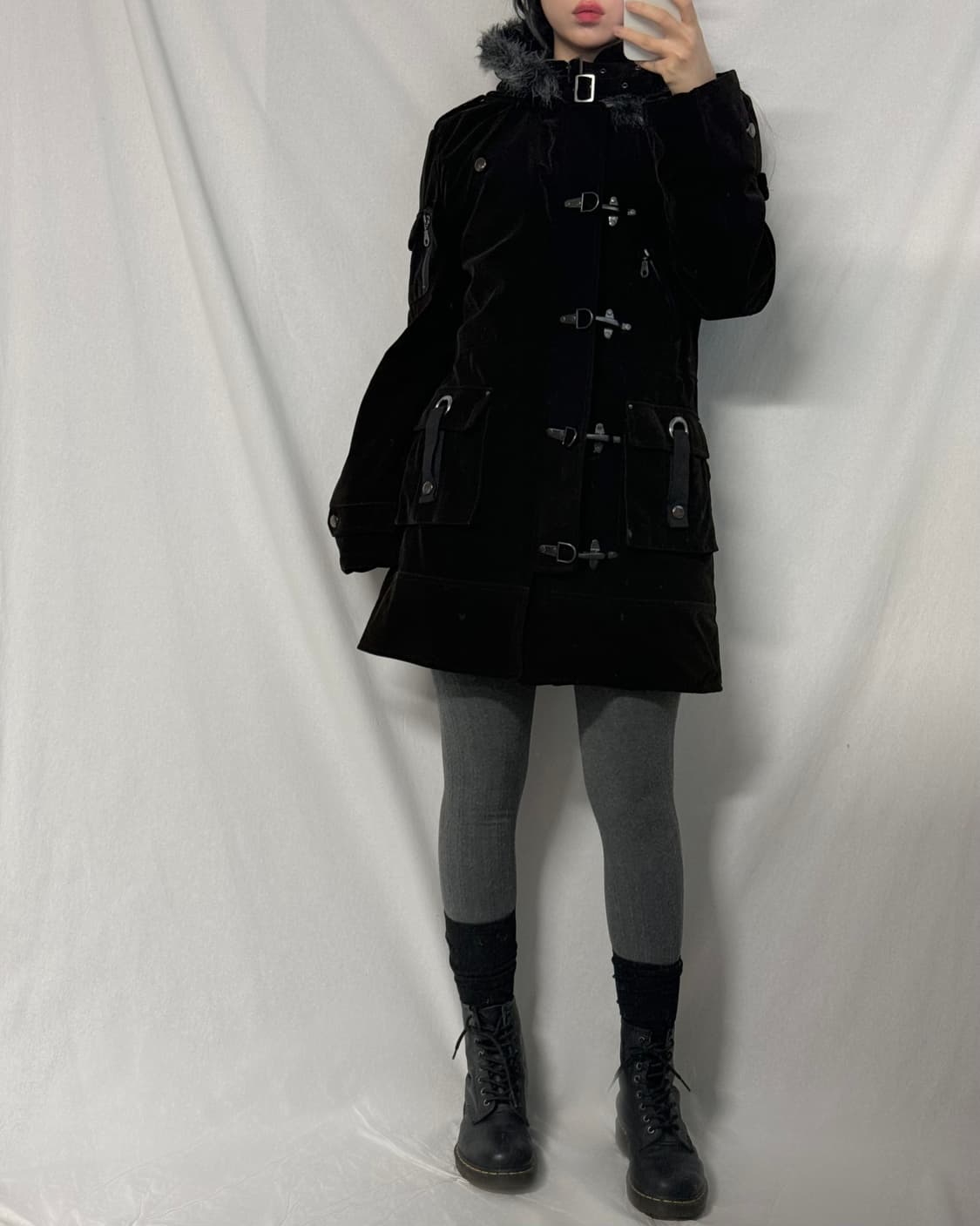 벨벳 파이어맨 후크 퍼 후디드 코트 상품이미지8