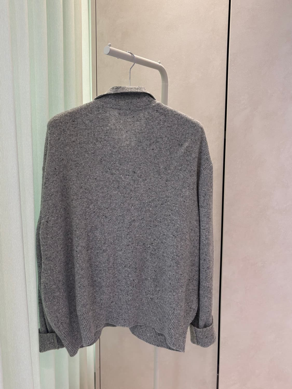 던스트 니트 가디건 멜란지 그레이 ML 상품이미지3