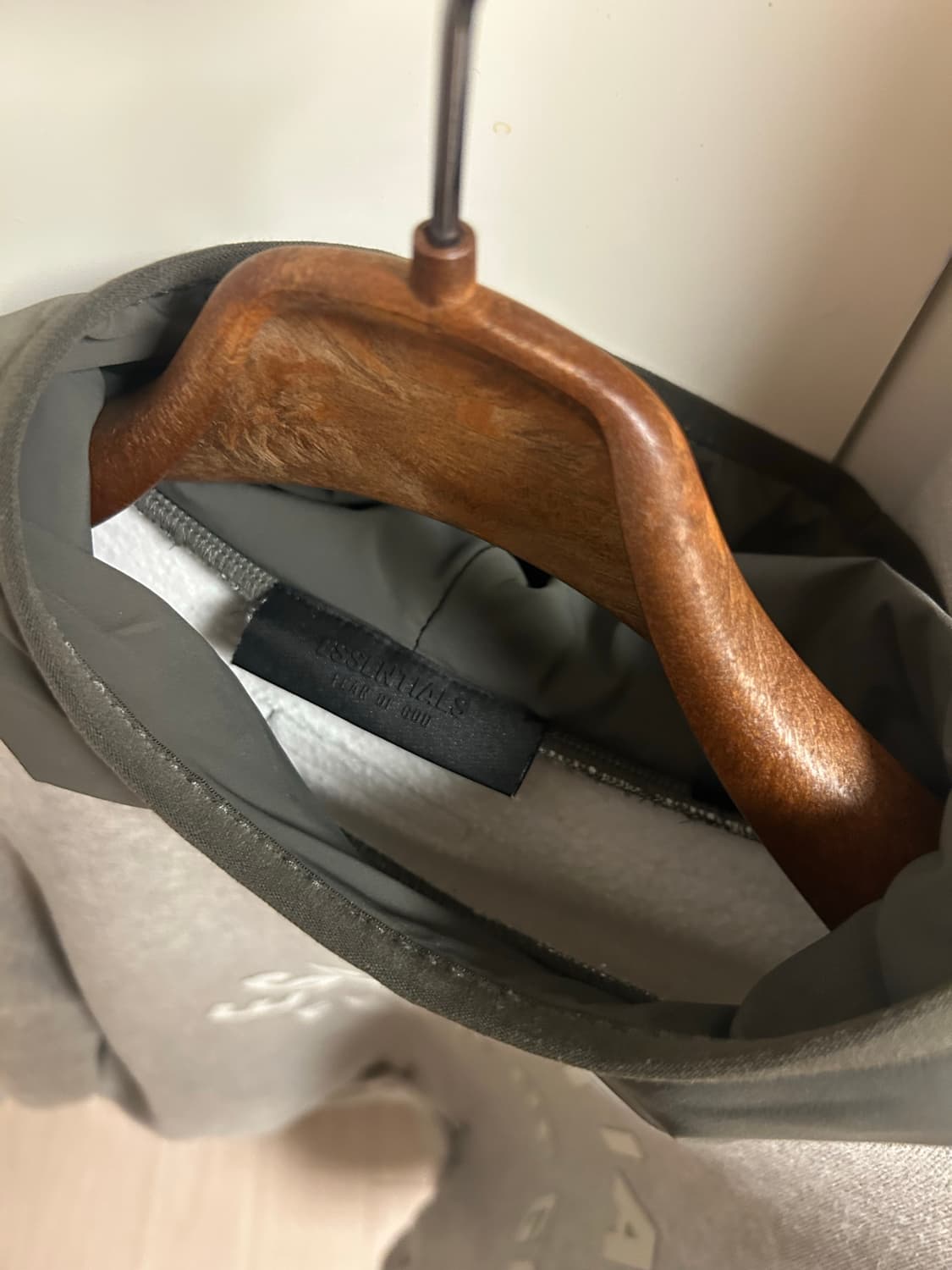 에센셜 후드 나일론 플리스 다크 헤더 오트밀 M사이즈 상품이미지4