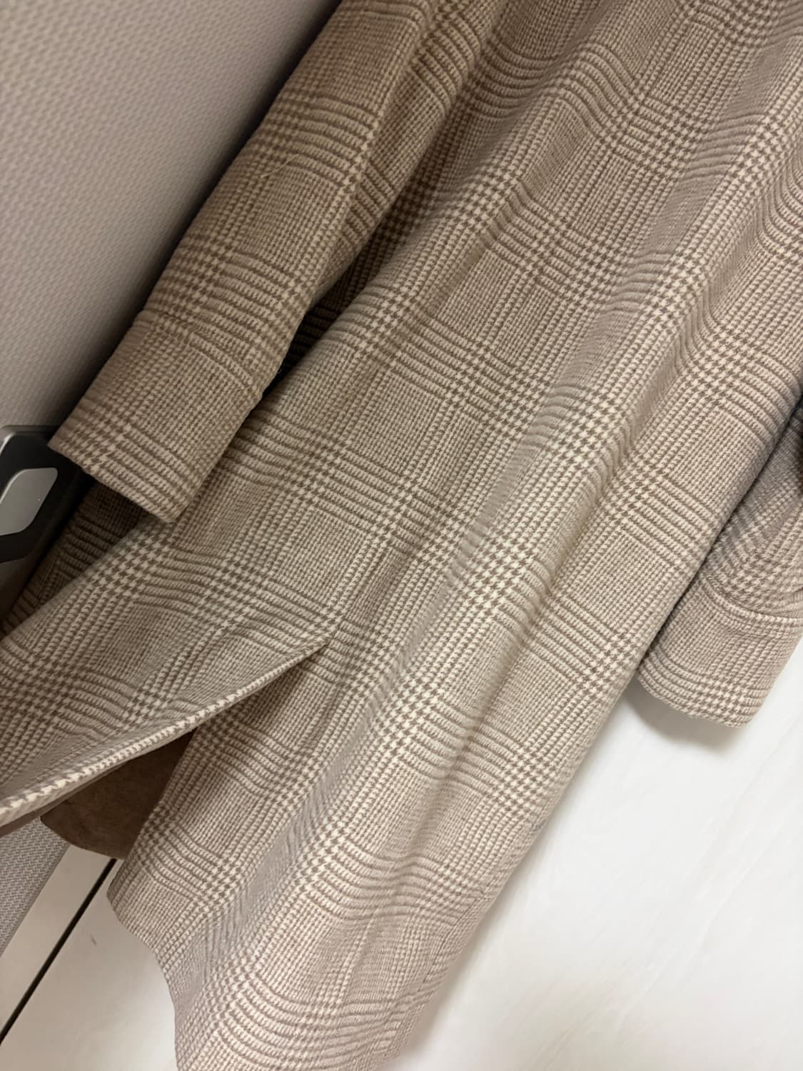 MUST BE) 체크 후드 롱 코트 77 상품이미지6