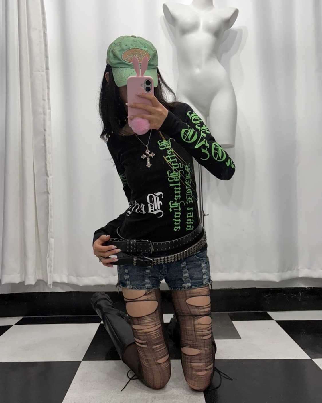 🎸그린 레터링 프린팅 롱슬리브🎸 상품이미지5