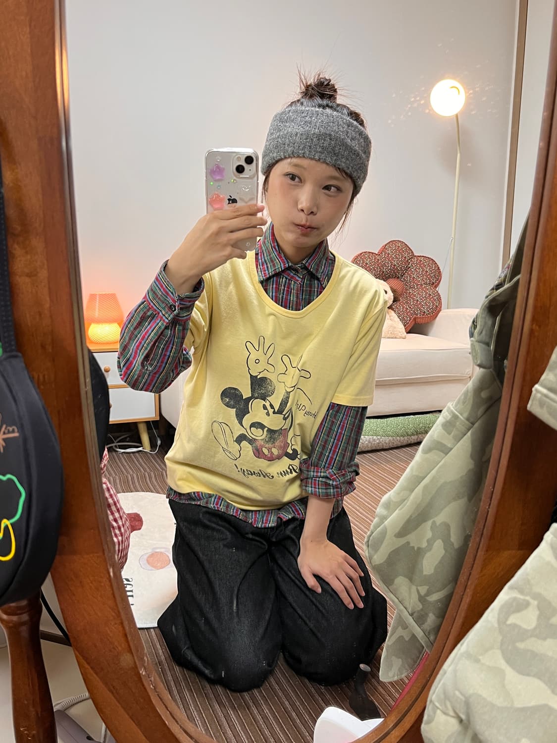 빈티지 미키 체크셔츠 세트 상품이미지3