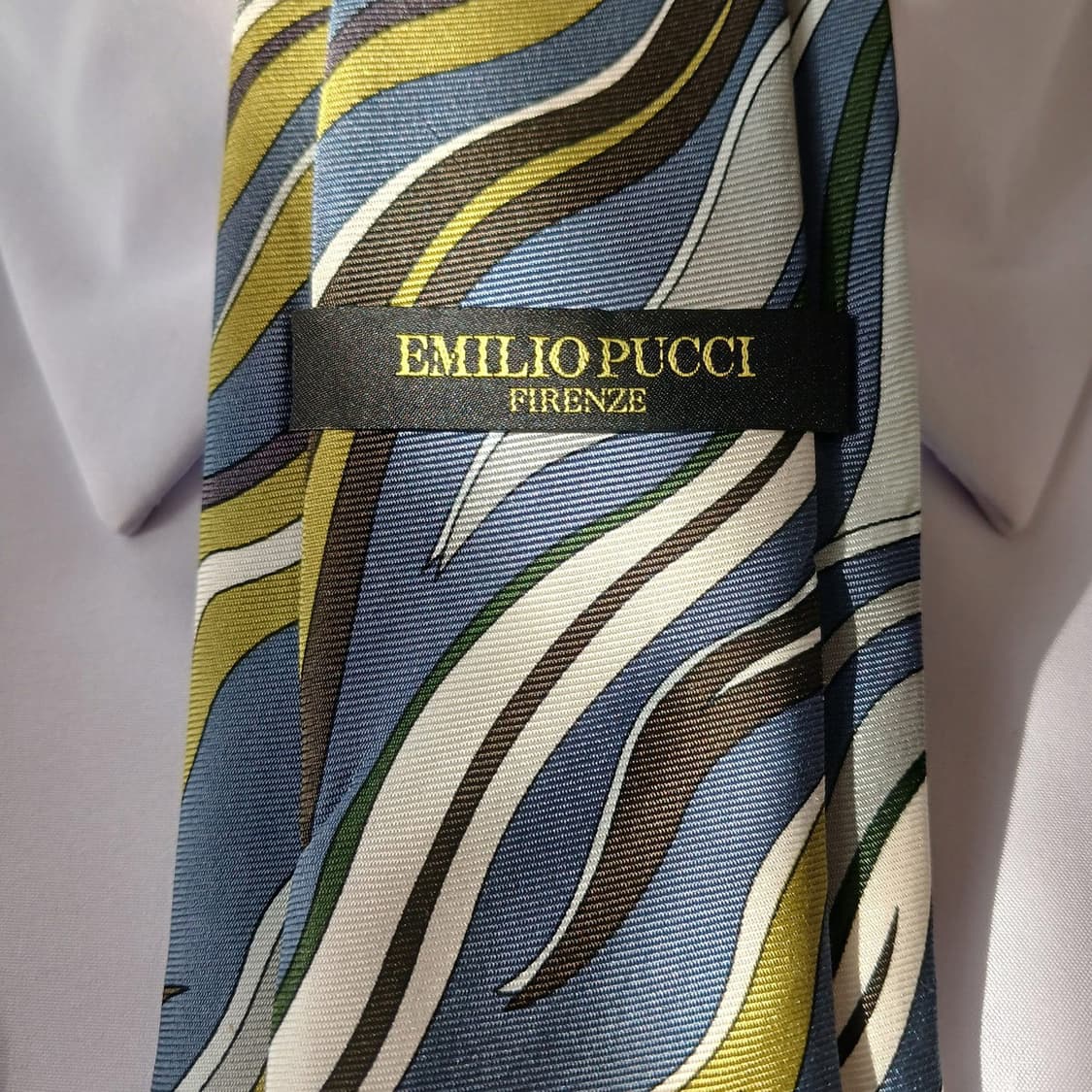 에밀리오푸치 실크 블루그린 웨이브 넥타이 8.7cm A+등급 A19014 상품이미지6