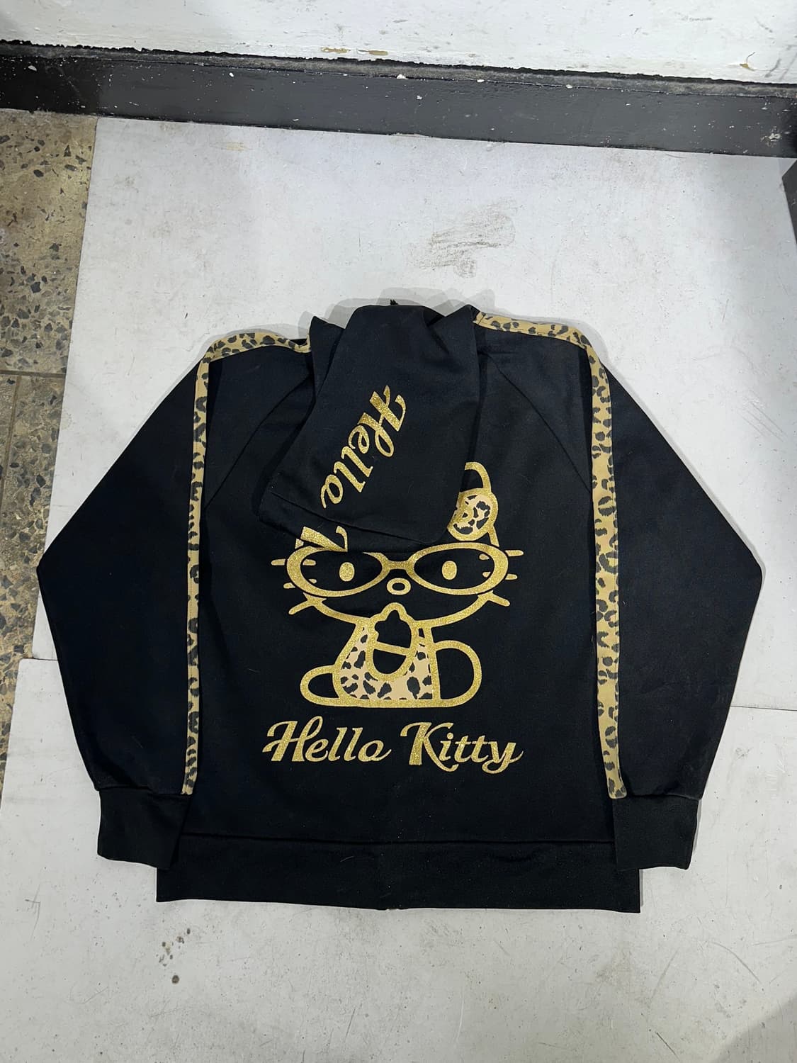헬로키티 레오파드 빅로고 라떼 갸루 져지 트레이닝 셋업 S 상품이미지7