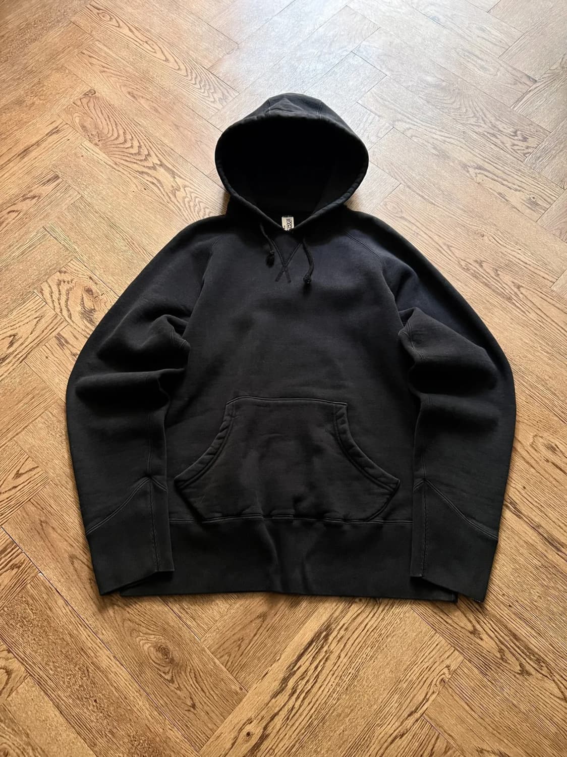 [XL]BEAMS X 루프휠러 재팬메이드 블랙 후드 티셔츠 상품이미지1