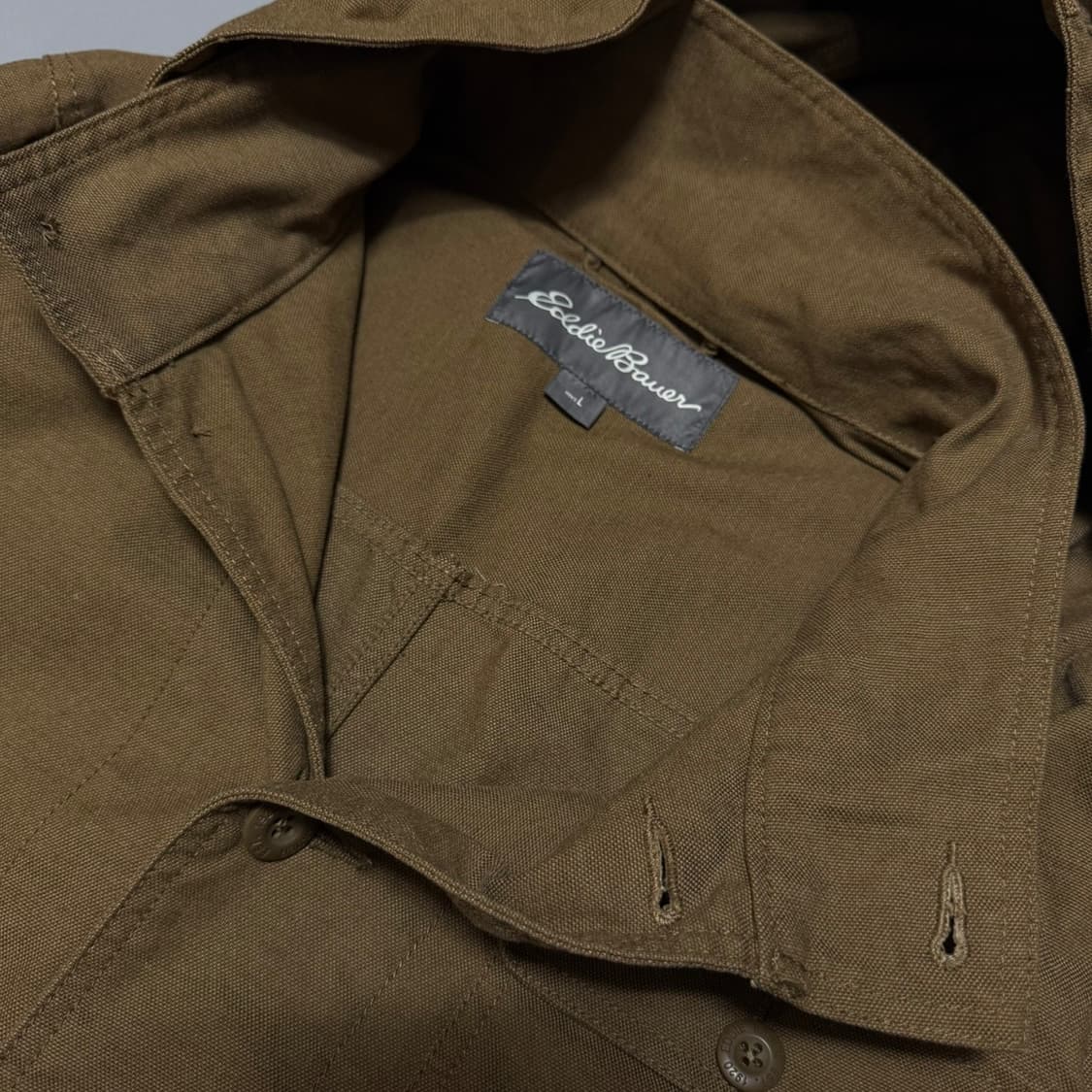 에디바우어(EDDIE BAUER) 브라운 후드 밀리터리 초어 코트 자켓 상품이미지3