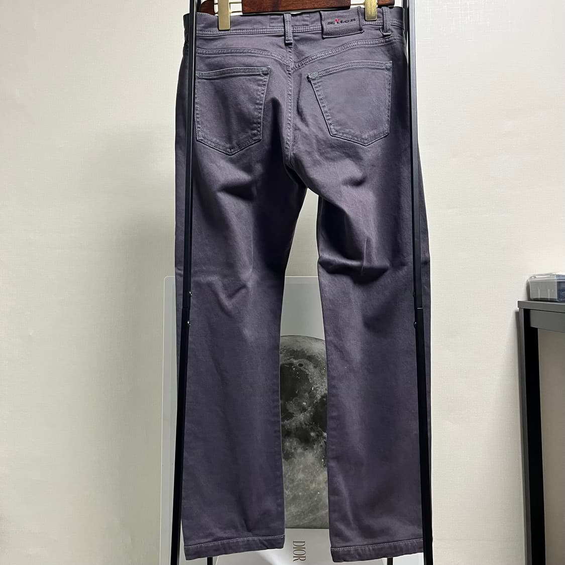 정품 33) 키톤 kiton 코튼 그린스티치 퍼플 팬츠 상품이미지2