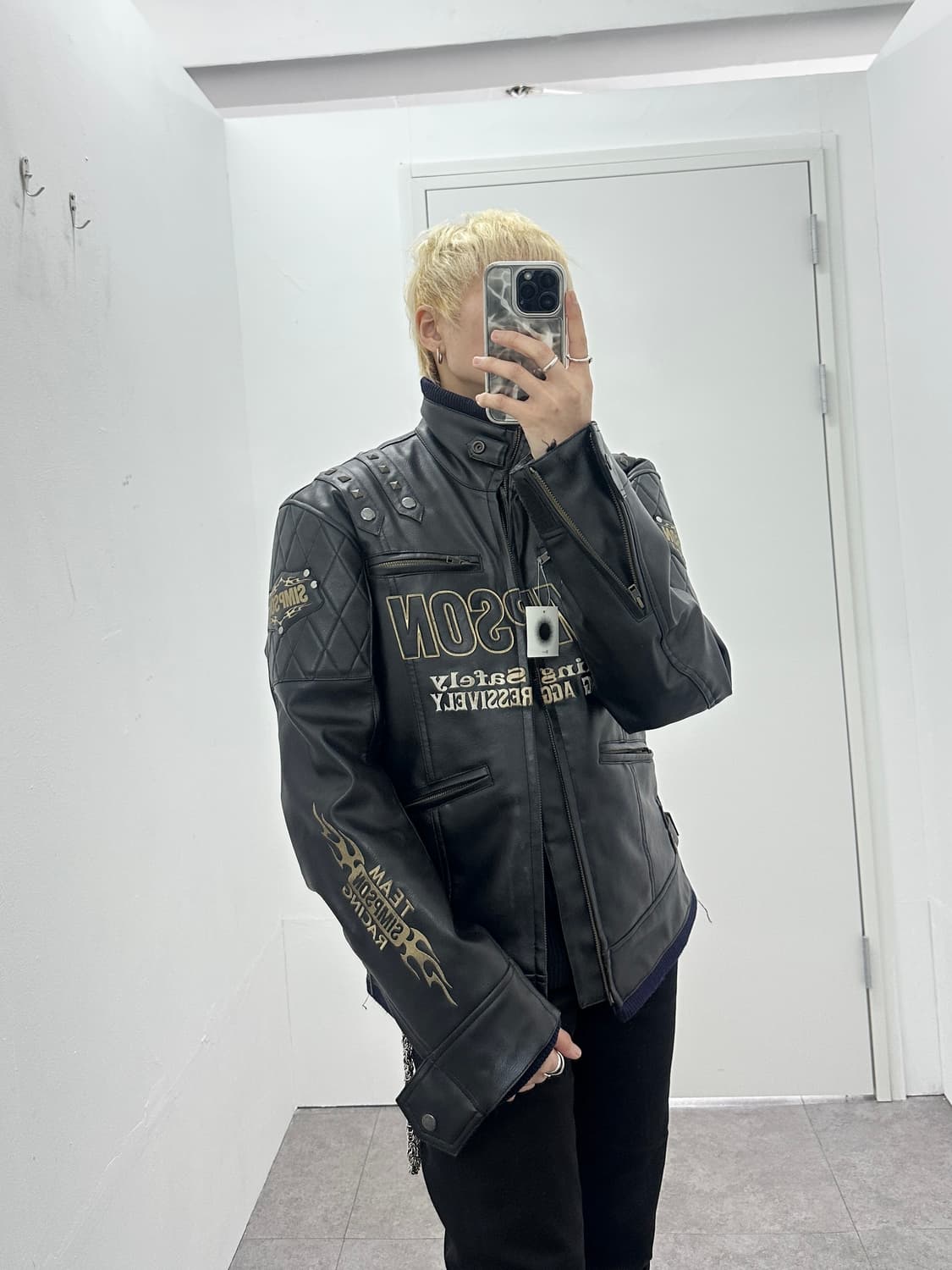 The Simpson stud motorcycle 2way jacket  상품이미지1