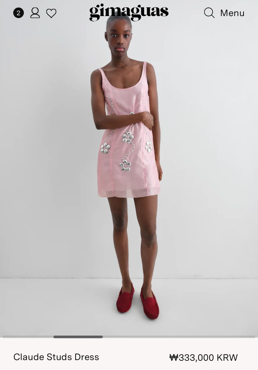 [M]기마구아스 Claude 스터드 미니 드레스/핑크 상품이미지7