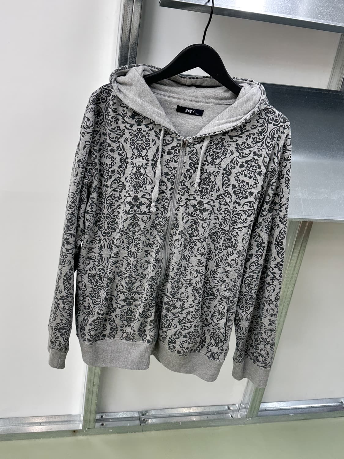 vintage pritned gray zip hoody 상품이미지1
