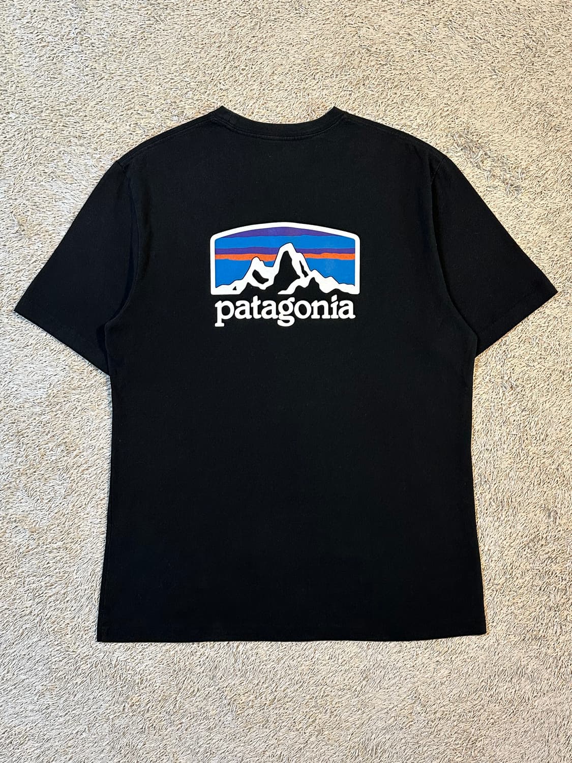 파타고니아 PATAGONIA 피츠로이 백프린팅 반팔 티셔츠 블랙 상품이미지1