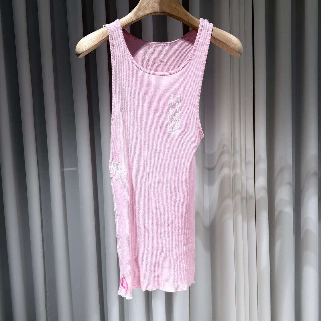 M / 크롬하츠 핑크 로고 골지 탱크 탑 상품이미지1