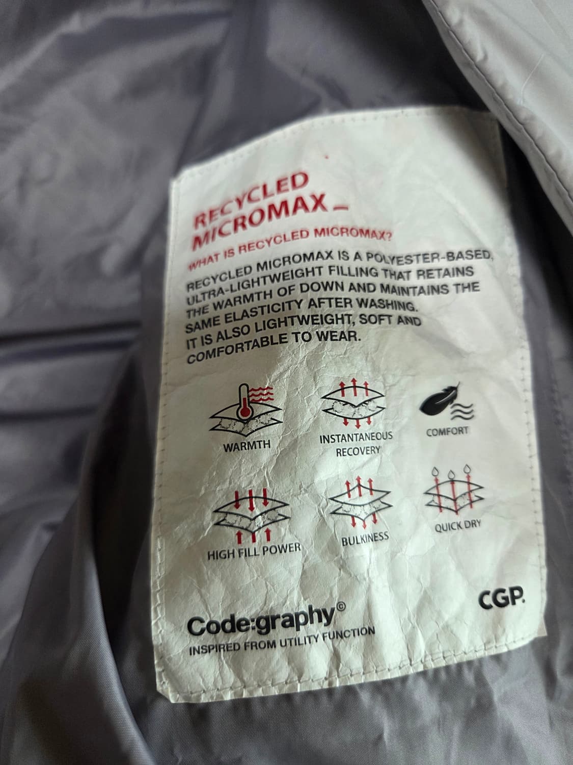 코드그래피 그레이패딩 상품이미지4