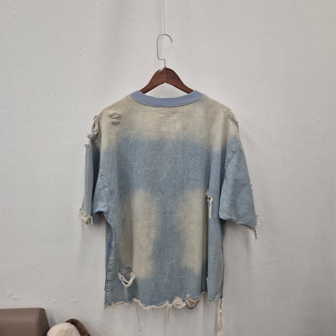 자라 맨 반팔 데님 맨투맨 M 상품이미지4