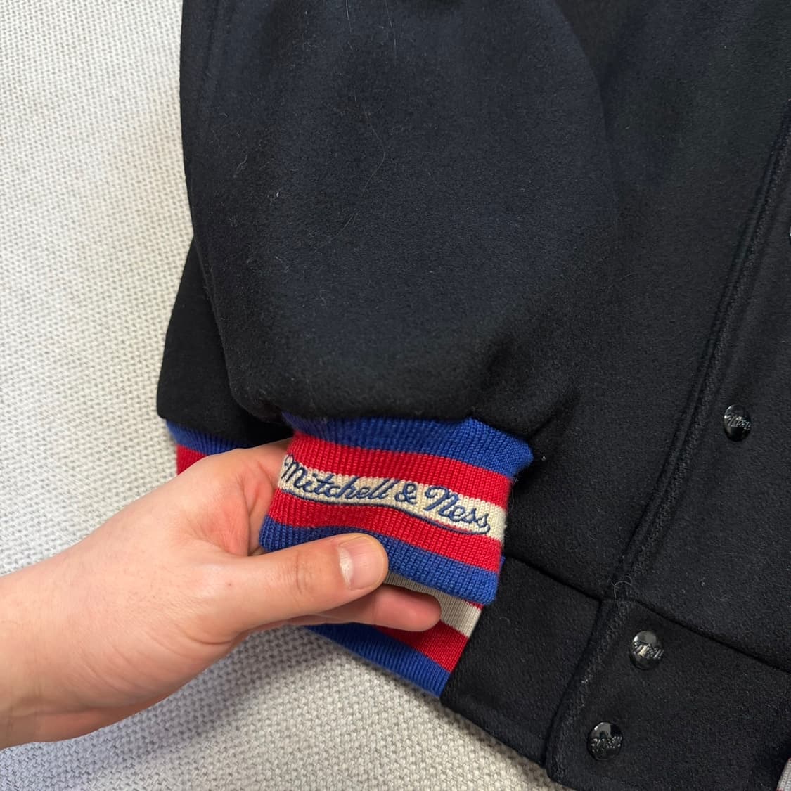 미첼앤네스 필라델피아76 하드우드 클래식 바시티 울 자켓 상품이미지2