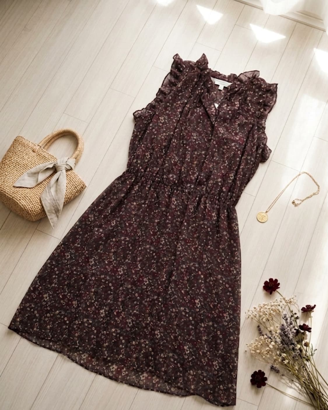 [Thursday Island] 감성 가득 빈티지 플라워 민소매 원피스 상품이미지2