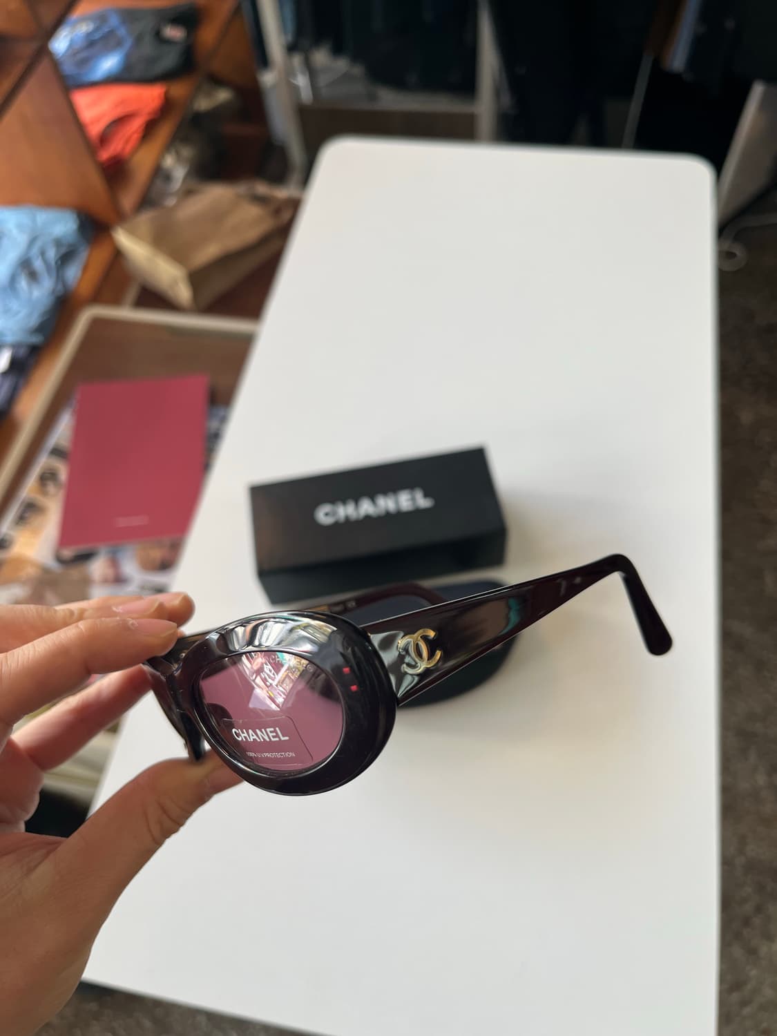 샤넬 90‘s chanel 빈티지 선글라스 mod.5007 와인 상품이미지7