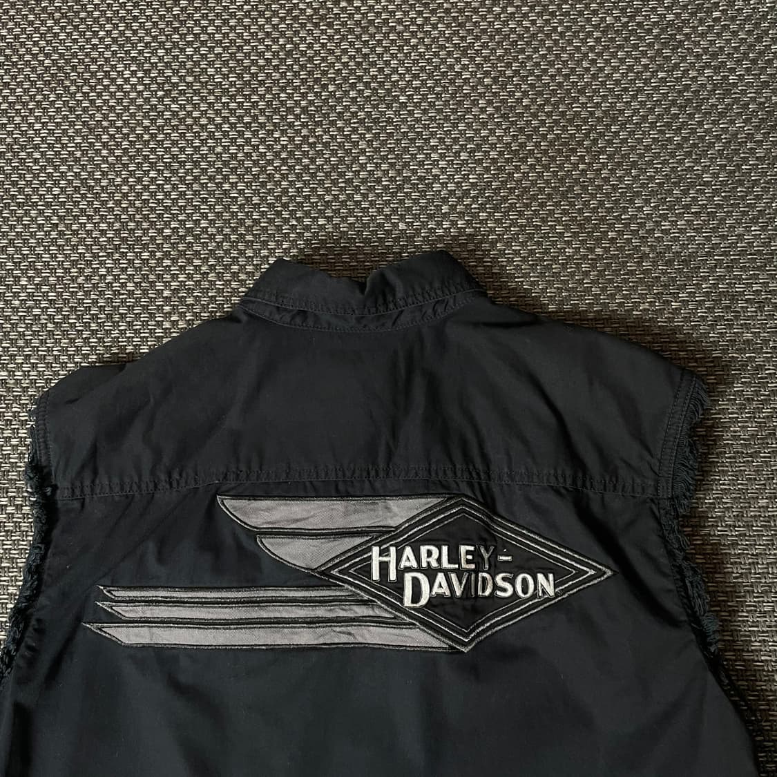 할리데이비슨 블랙 로고 레터링 셔츠 조끼 M 상품이미지6