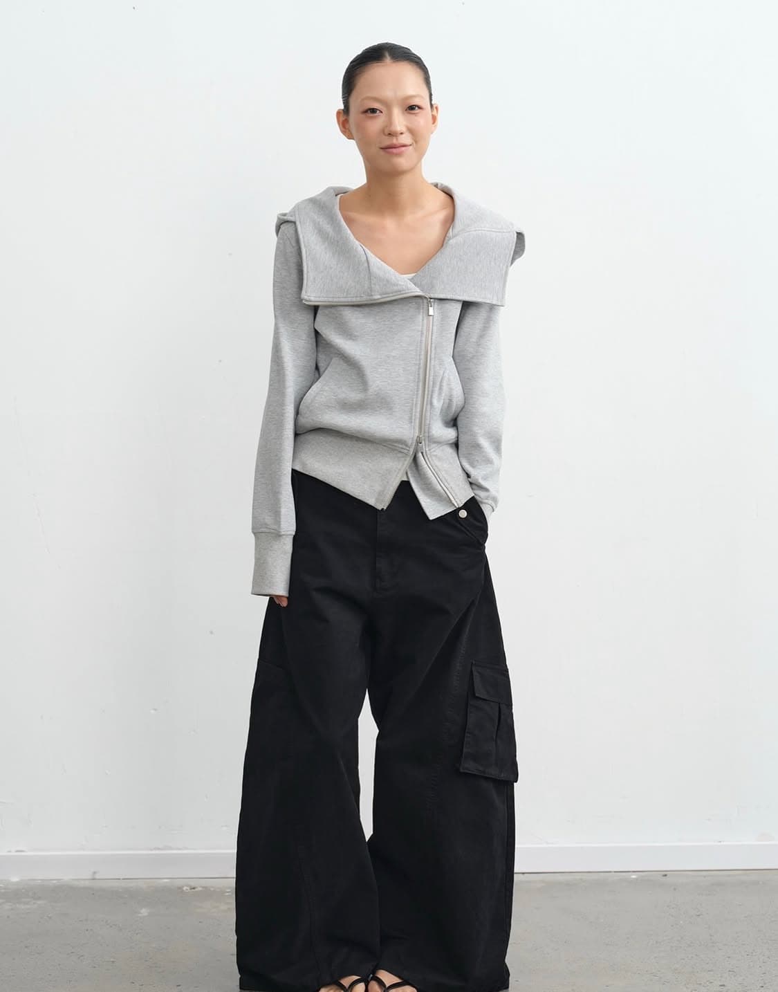 Jakana 그레이 후드집업 / 슬림핏 /  상품이미지2