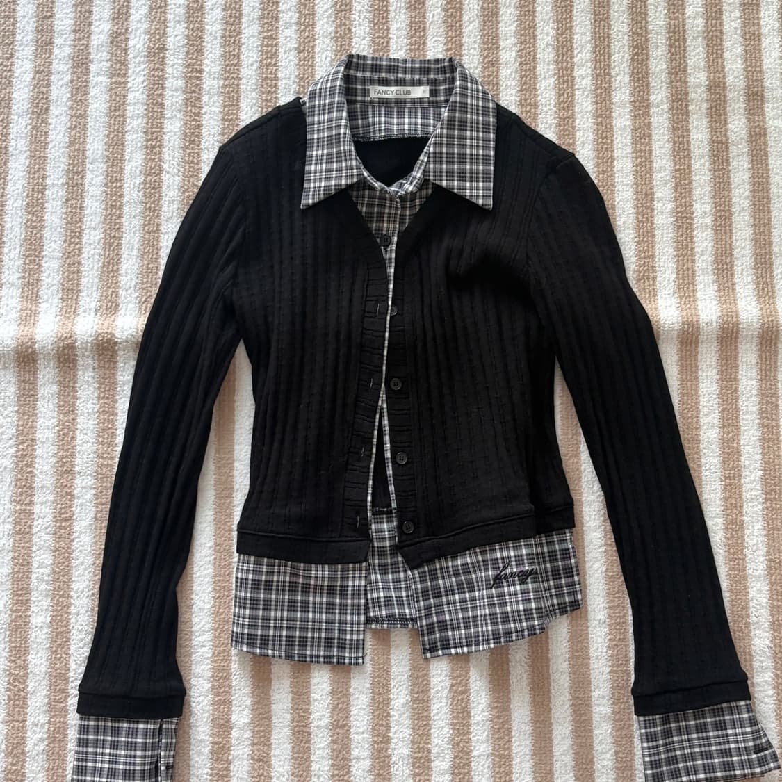 팬시클럽 체크 셔츠 레이어드 가디건  상품이미지1