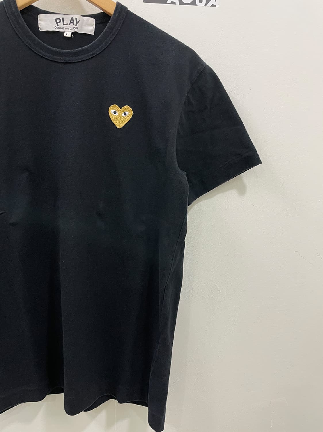  꼼데 하트 로고 반팔티 블 상품이미지4