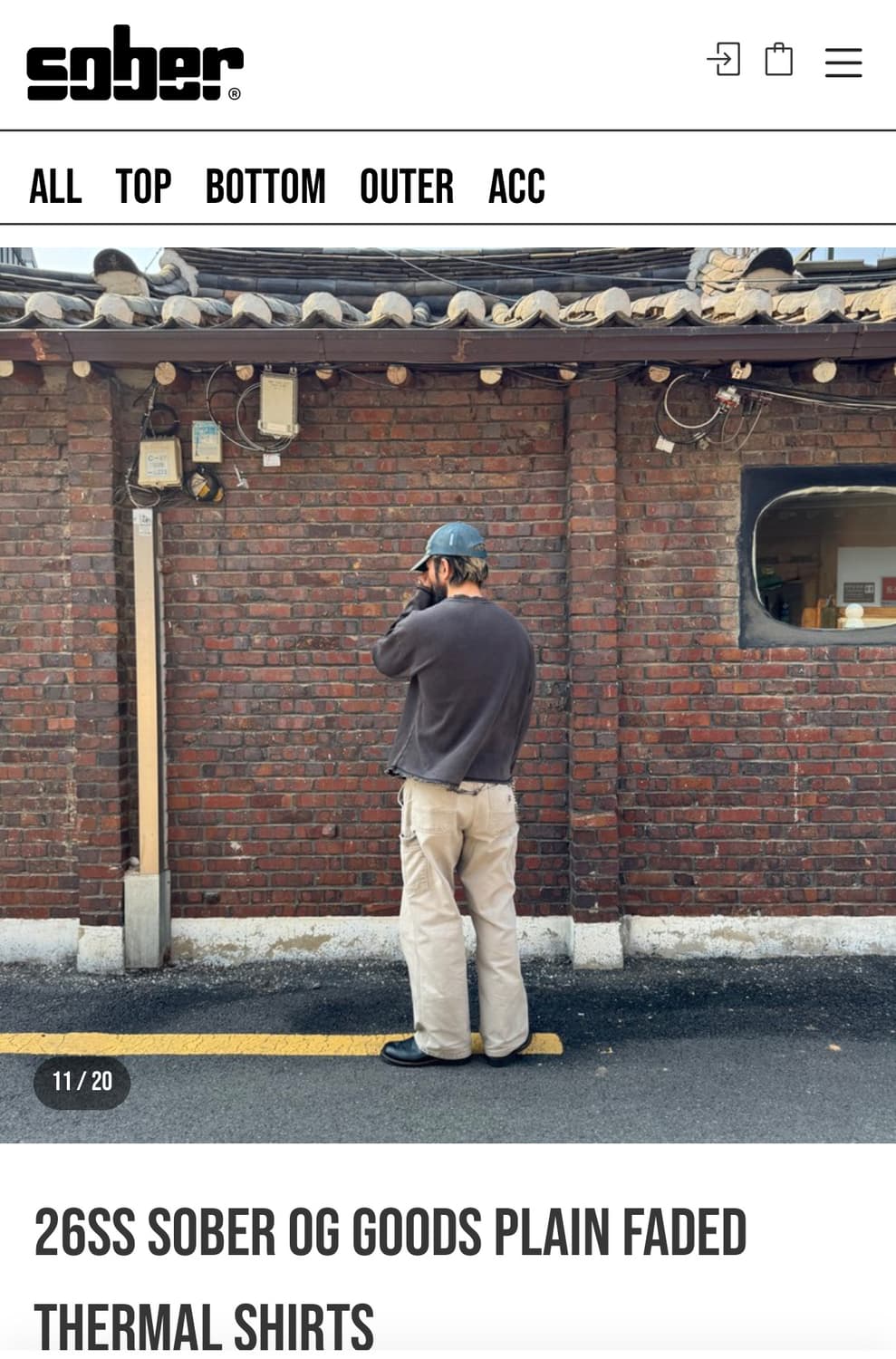 Sober 2026ss OG GOODS 워싱 롱 슬리브 오네이타 상품이미지3