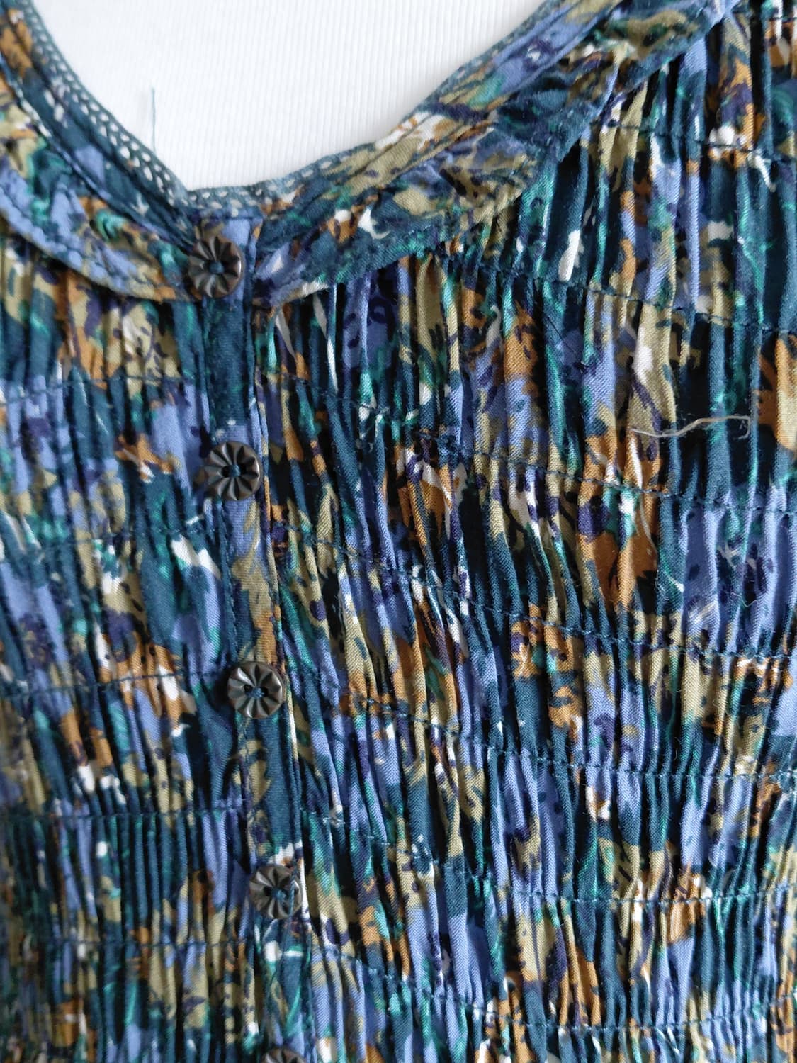 [빈티지] 써스데이아일랜드 플라워 패턴 원피스 셔링 민소매 상품이미지2