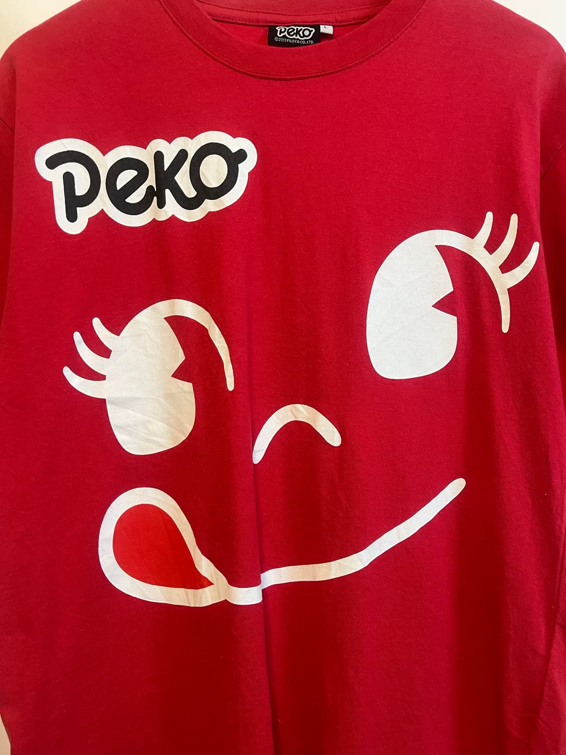 2013 PEKO 페코짱 오피셜 일본 빈티지 페이스 프린팅 반팔 티셔츠 상품이미지3