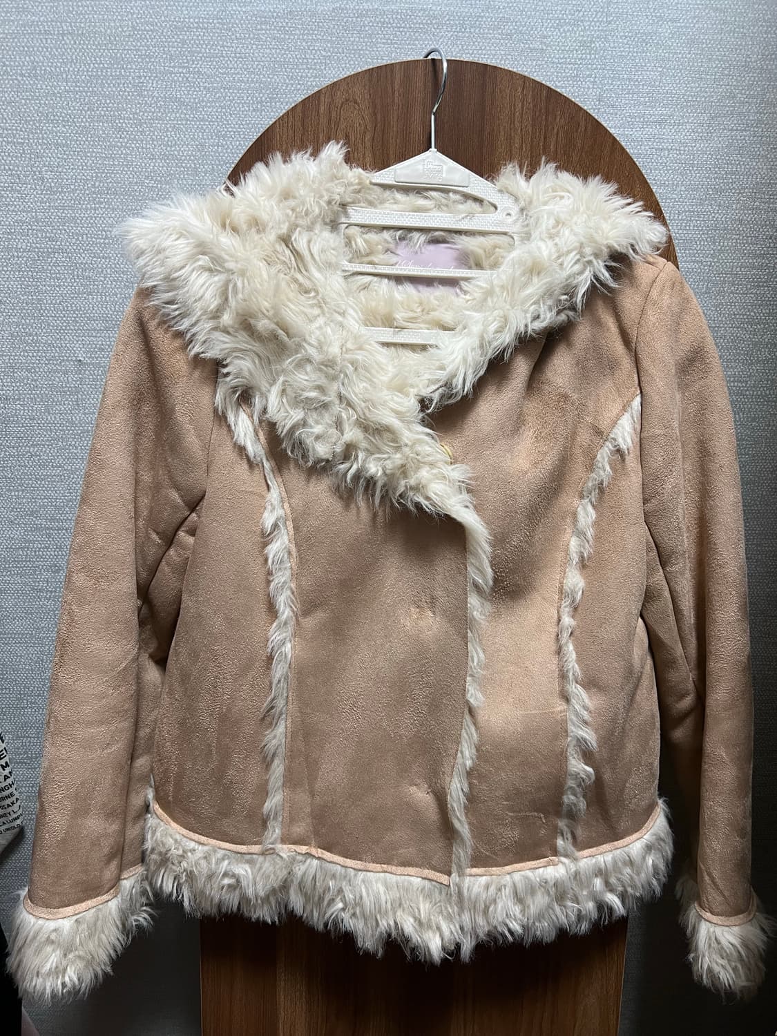 베이지+분홍 무스탕 상품이미지1