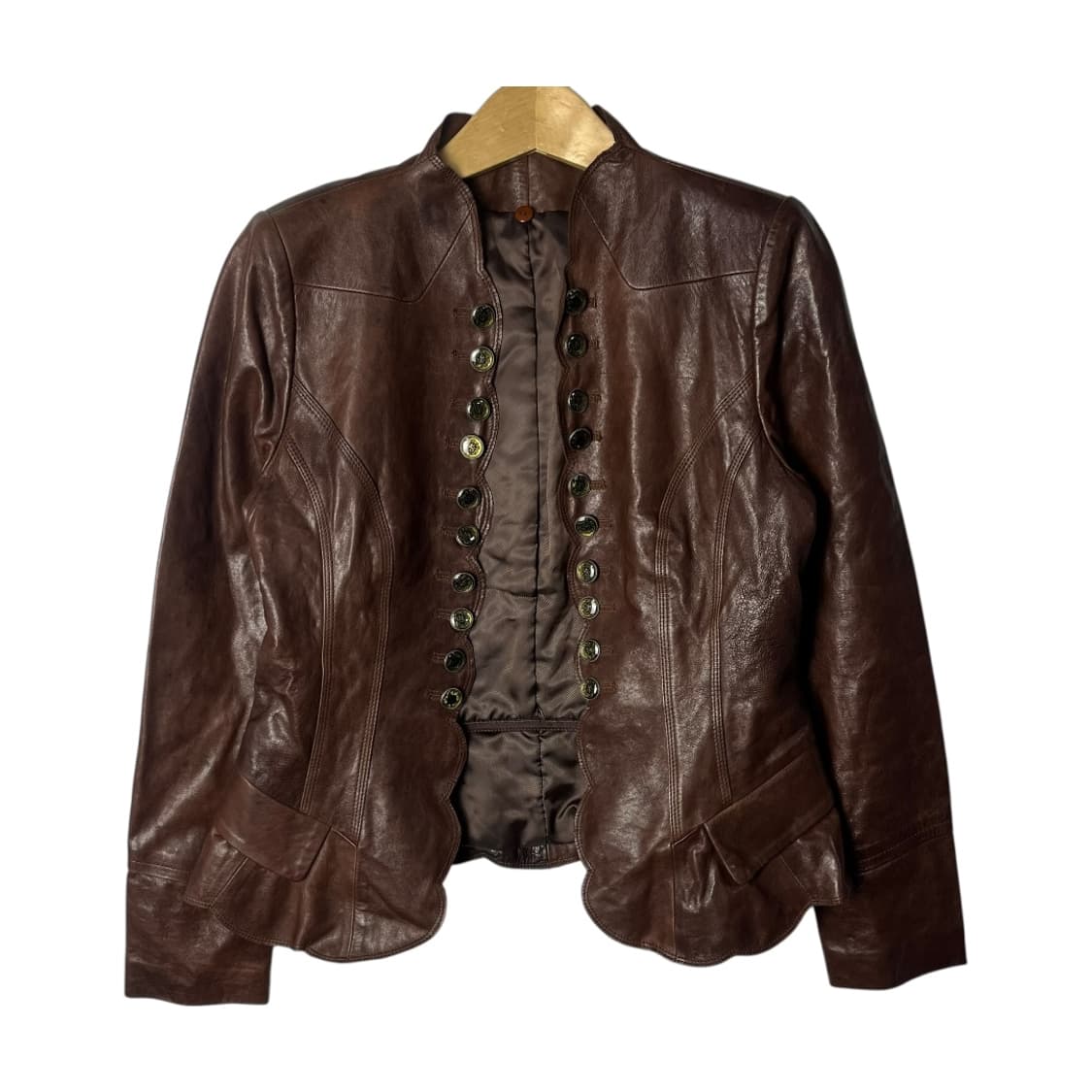 [VTG] 빈티지 고딕쉐입 버튼 오픈 램스킨 레더자켓 상품이미지1
