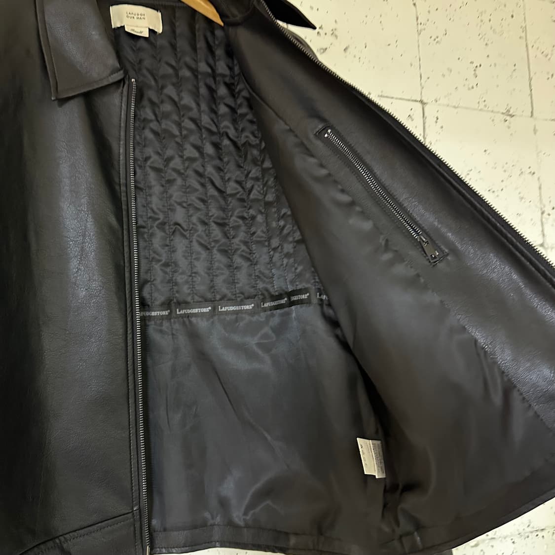 S 라퍼지스토어 레더 블루종 자켓 블랙 상품이미지5