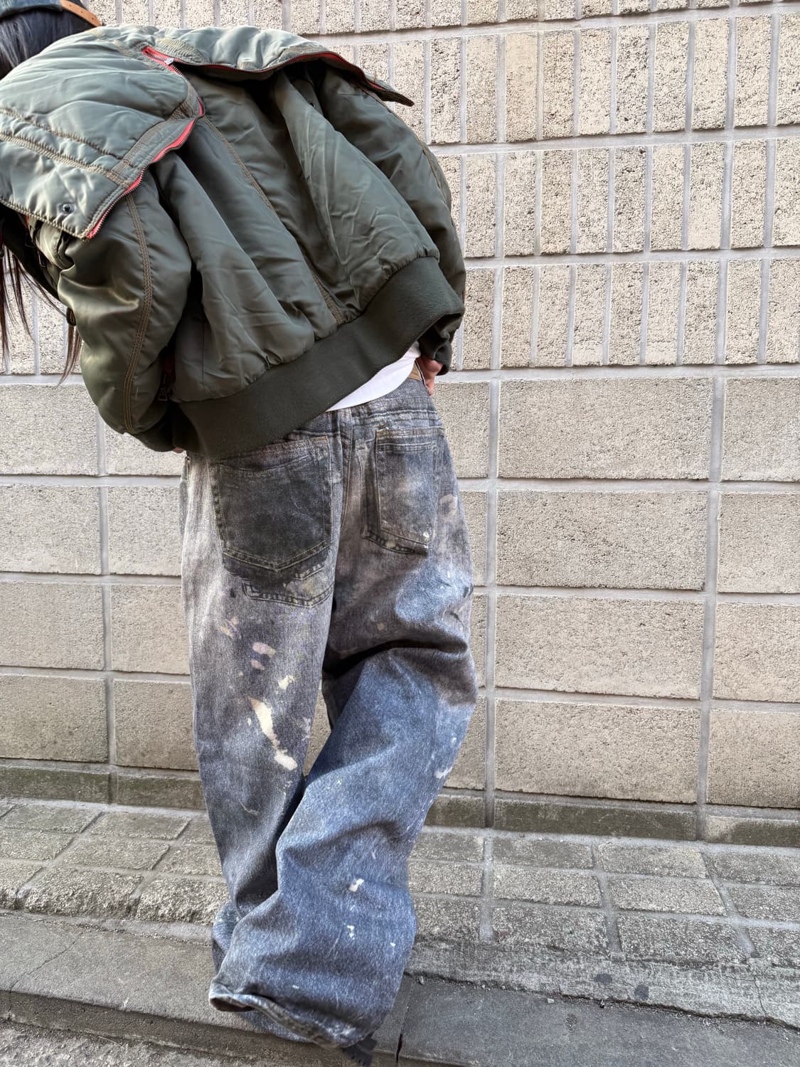 그런지 디테일 워싱 벌룬 데님팬츠 상품이미지8