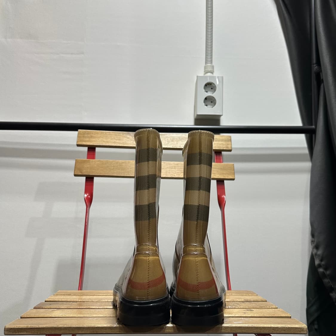 EU36) 버버리 부츠 여성 여자 장화 체크 레인 부츠 상품이미지4