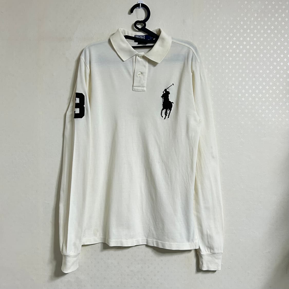 폴로 랄프로렌 신형 빅포니 치프키프 넘버 긴팔 카라 티셔츠 아이보리 M 상품이미지4