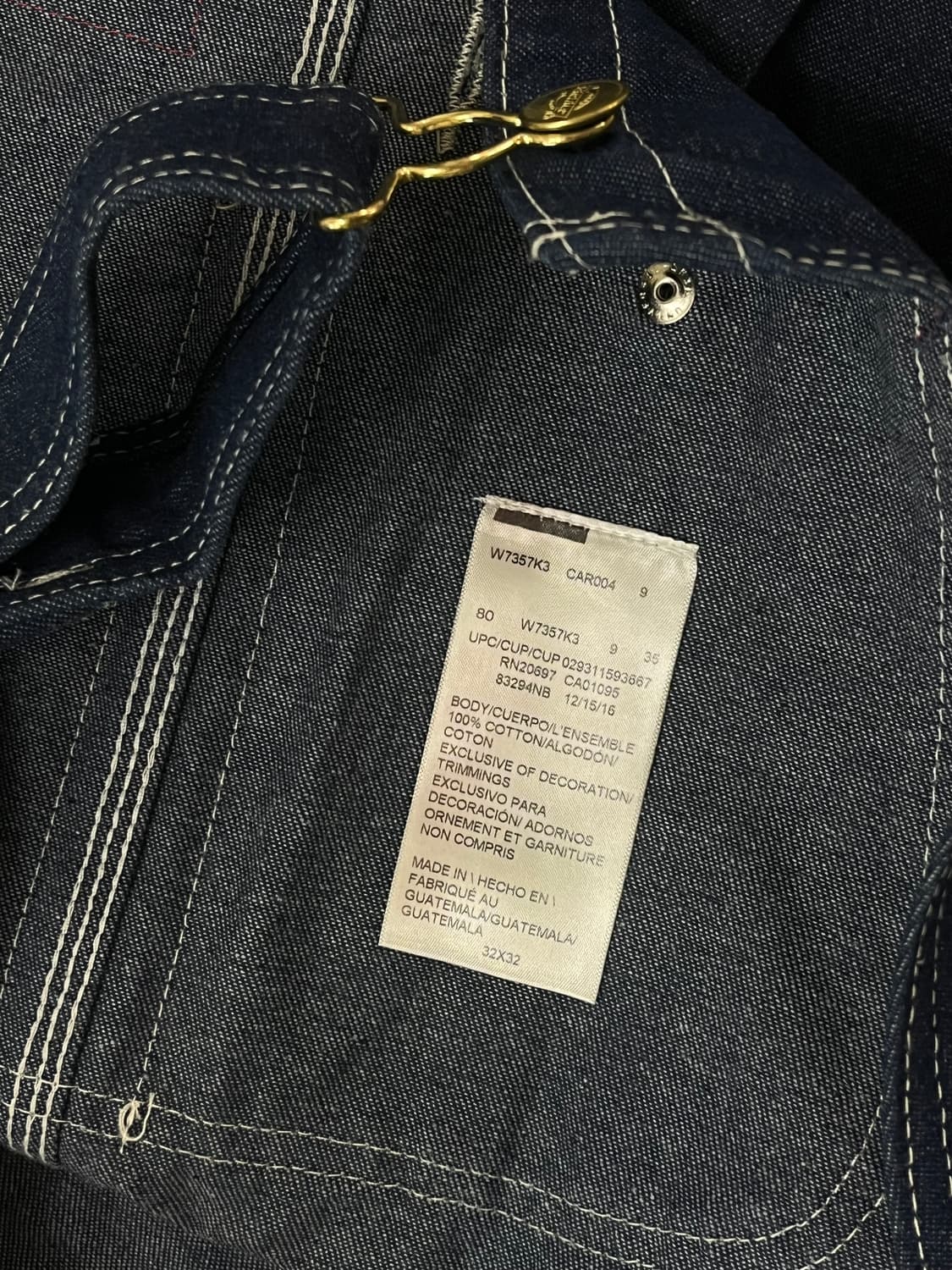 디키즈 오버롤 인디고 색상 32x32사이즈 상품이미지3