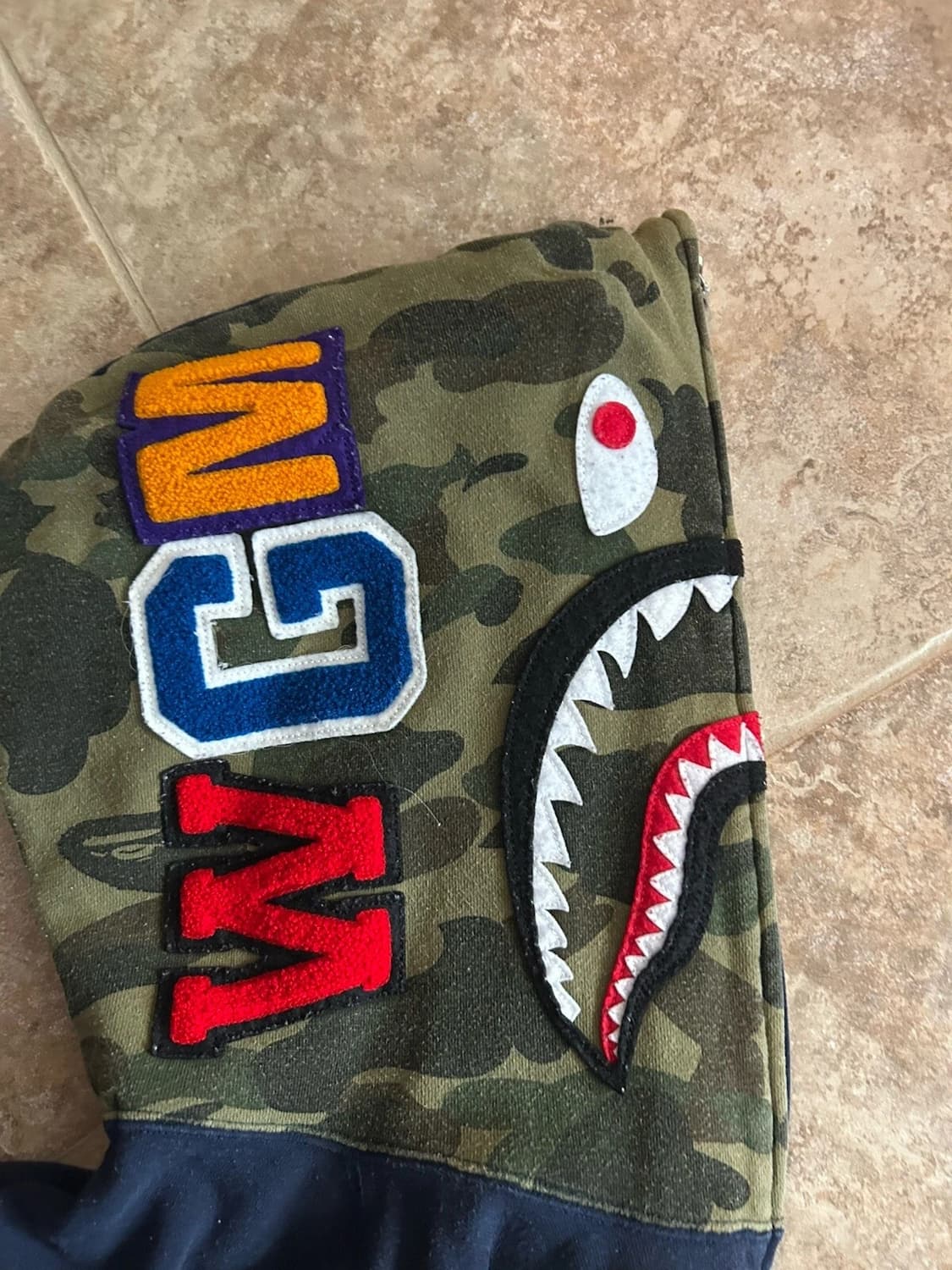 베이프 하프 카모 샤크 후드집업 네이비 그린 상품이미지2